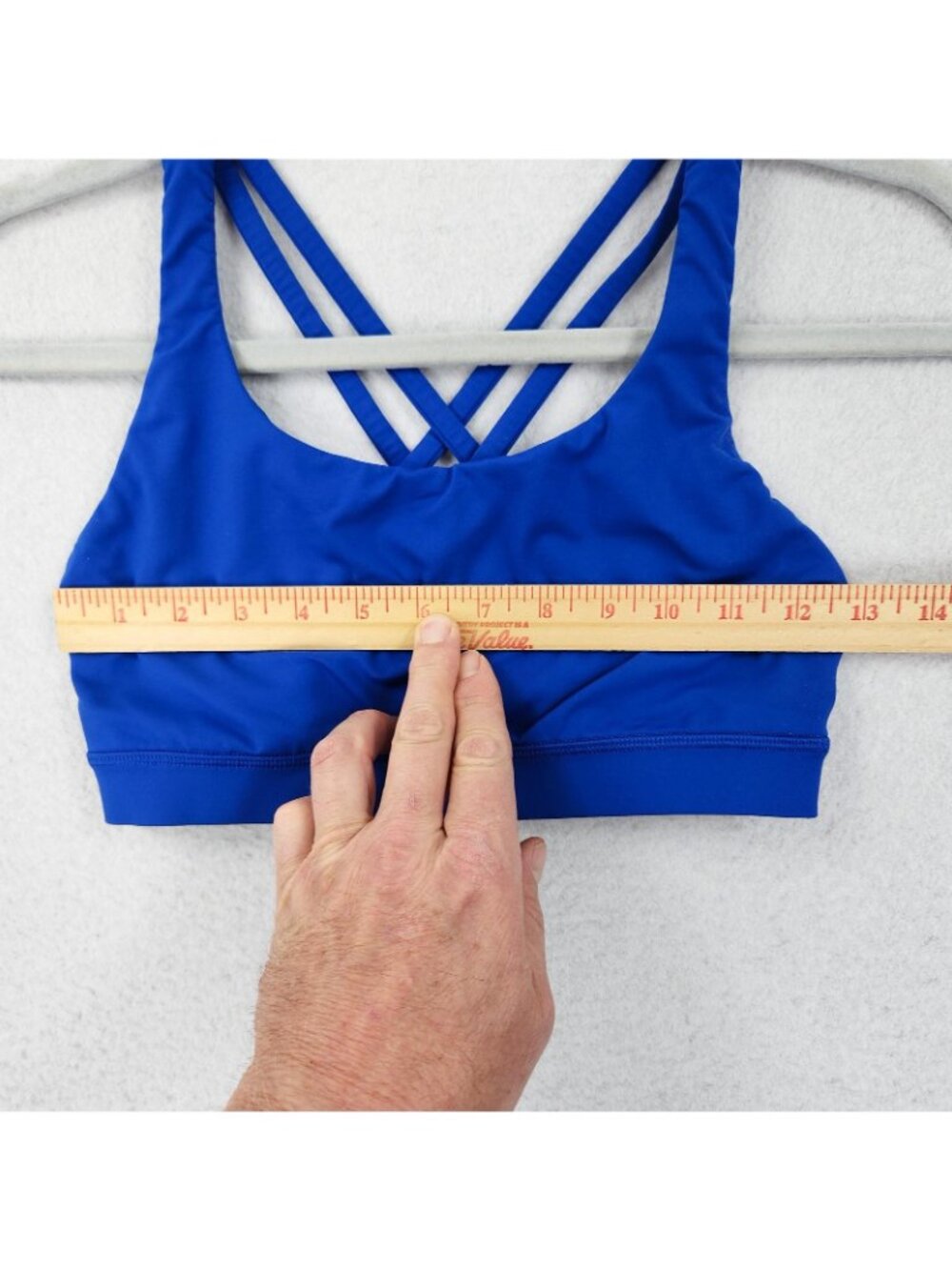 Lululemon Sports Bra Womens 6 Blue Energy Strappy Crossback Athletic Yoga - Picture 2 of 8